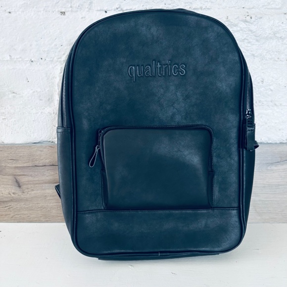 Qualtrics Black Waterproof Backpack with Pockets Lined Inner and Zipped main image 11